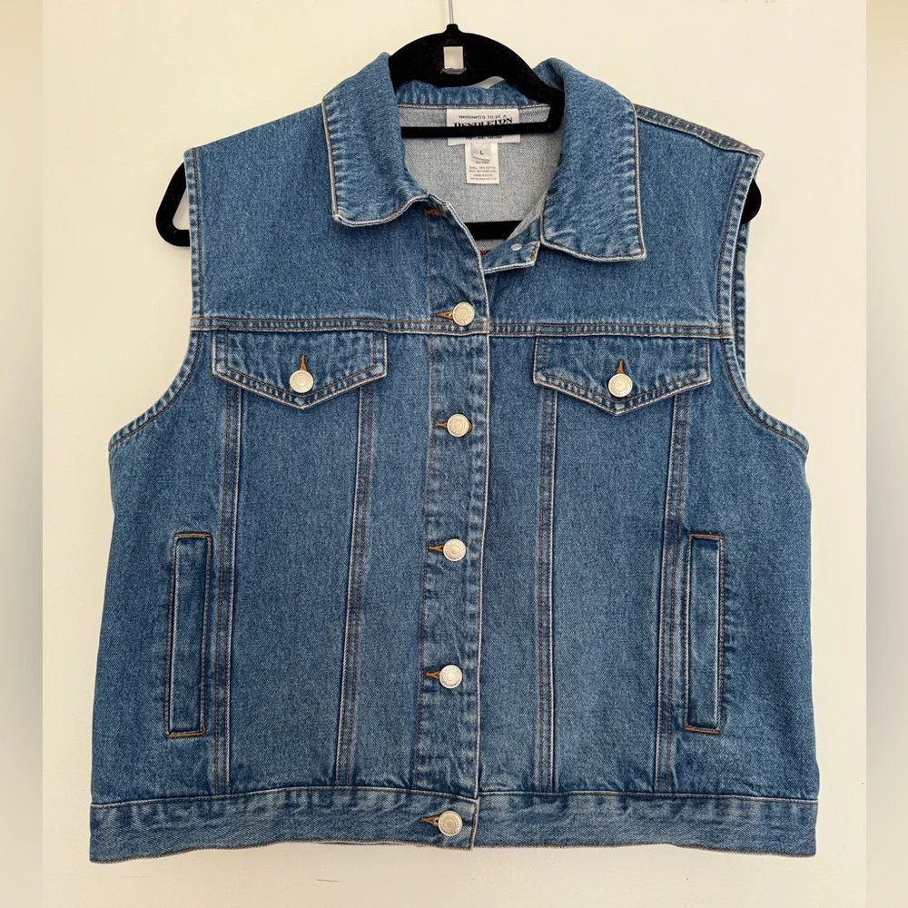 Pendleton Denim Vest with Vibrant Pink Wool Backing - Picture 6 of 6